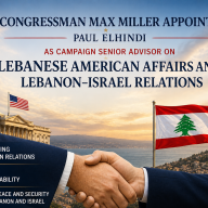 Congressman Max Miller Appoints Paul Elhindi as Campaign Senior Advisor on Lebanese American Affairs and Lebanon–Israel Relations